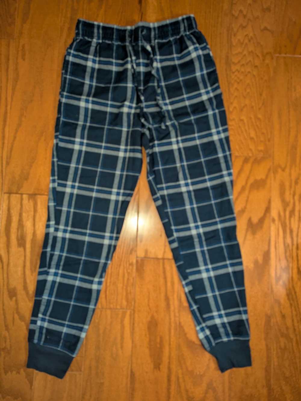 Men's Navy Flannel Pants - Casual Drawstring Jogger